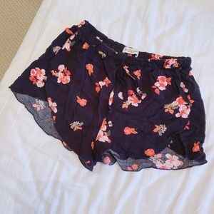 Navy blue floral shorts
